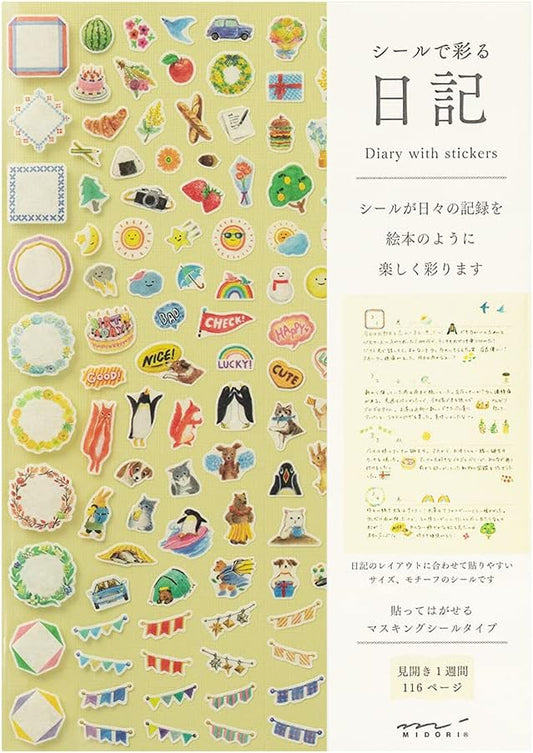 Midori Diary with Sticker Yellow 12891006 – Japan