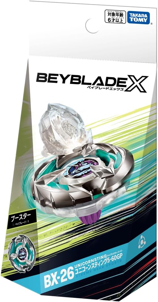 TAKARA TOMY BEYBLADE X Beyblade X BX-26 Booster Unicorn Sting 5-60GP, Large