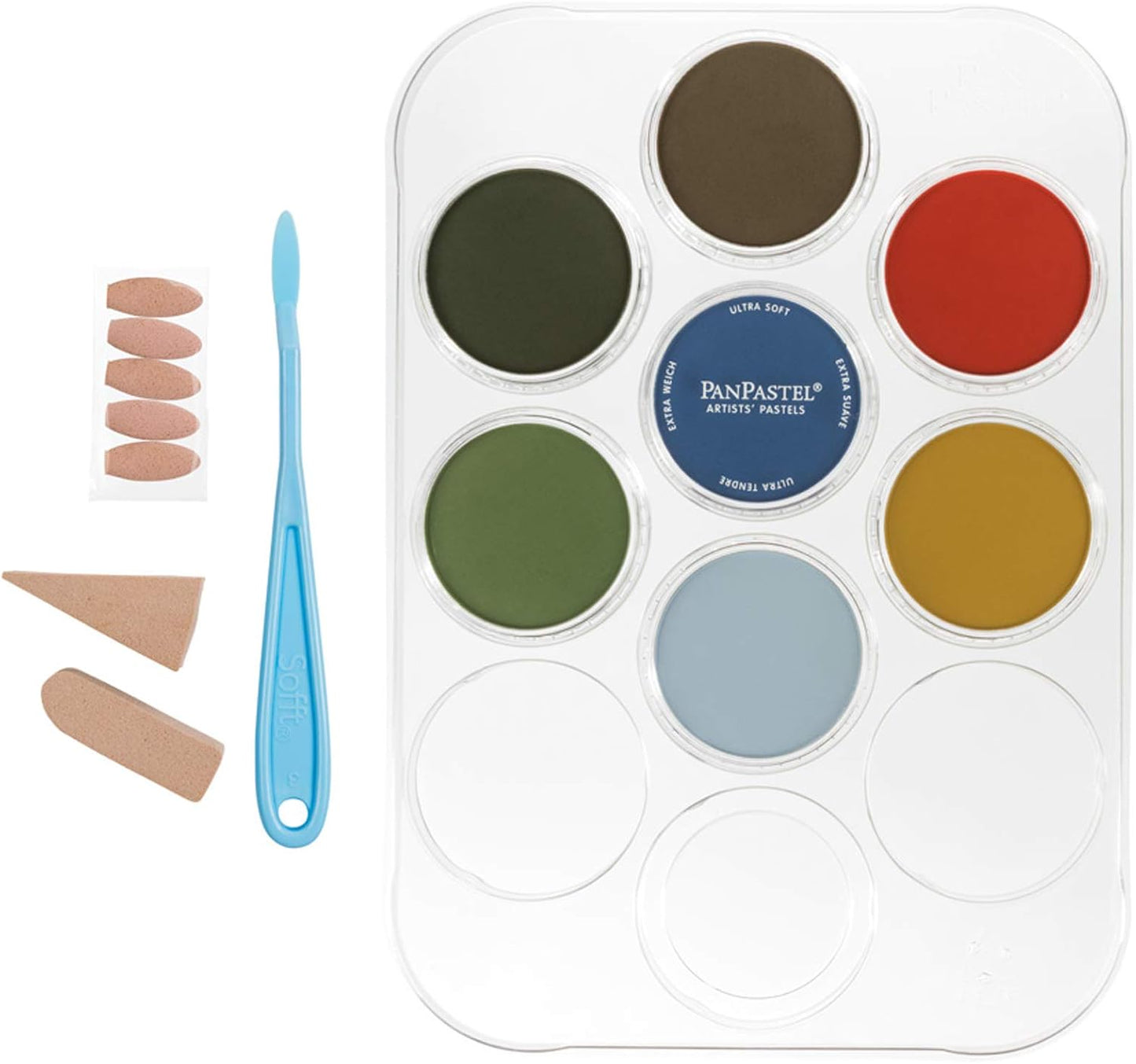 PanPastel Artist Pastels by GOLDEN, Scenery Set, 7 Color, Professional Artist Pastels, Unique Pan Format (cake-like)