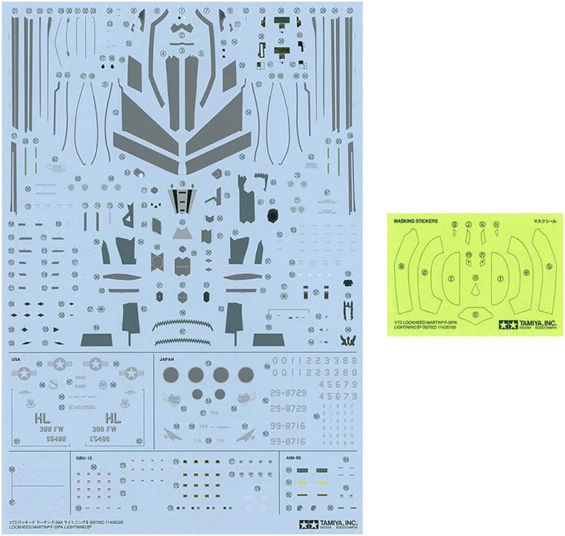 TAMIYA 60792 1:72 F-35A Lightning II - Faithful Replica, Plastic Kit, Crafts, Model Kit, Assembly, Unpainted, Multi-Coloured