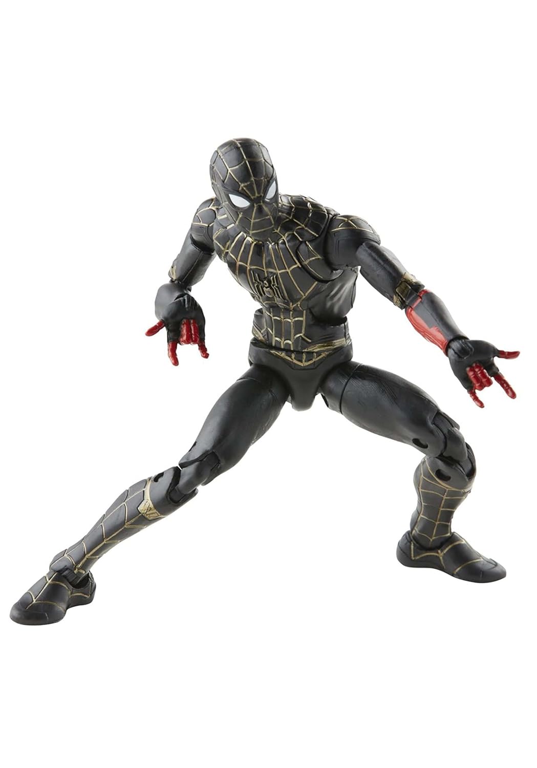 Spider-Man Marvel Legends Series Black & Gold Suit 6-inch Collectible Action Figure Toy, 2 Accessories and 1 Build-A-Figure Part(s)