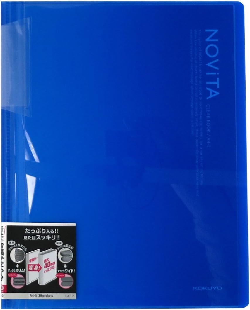 Kokuyo 20-pocket binder with plastic sleeves, expandable art portfolio folder