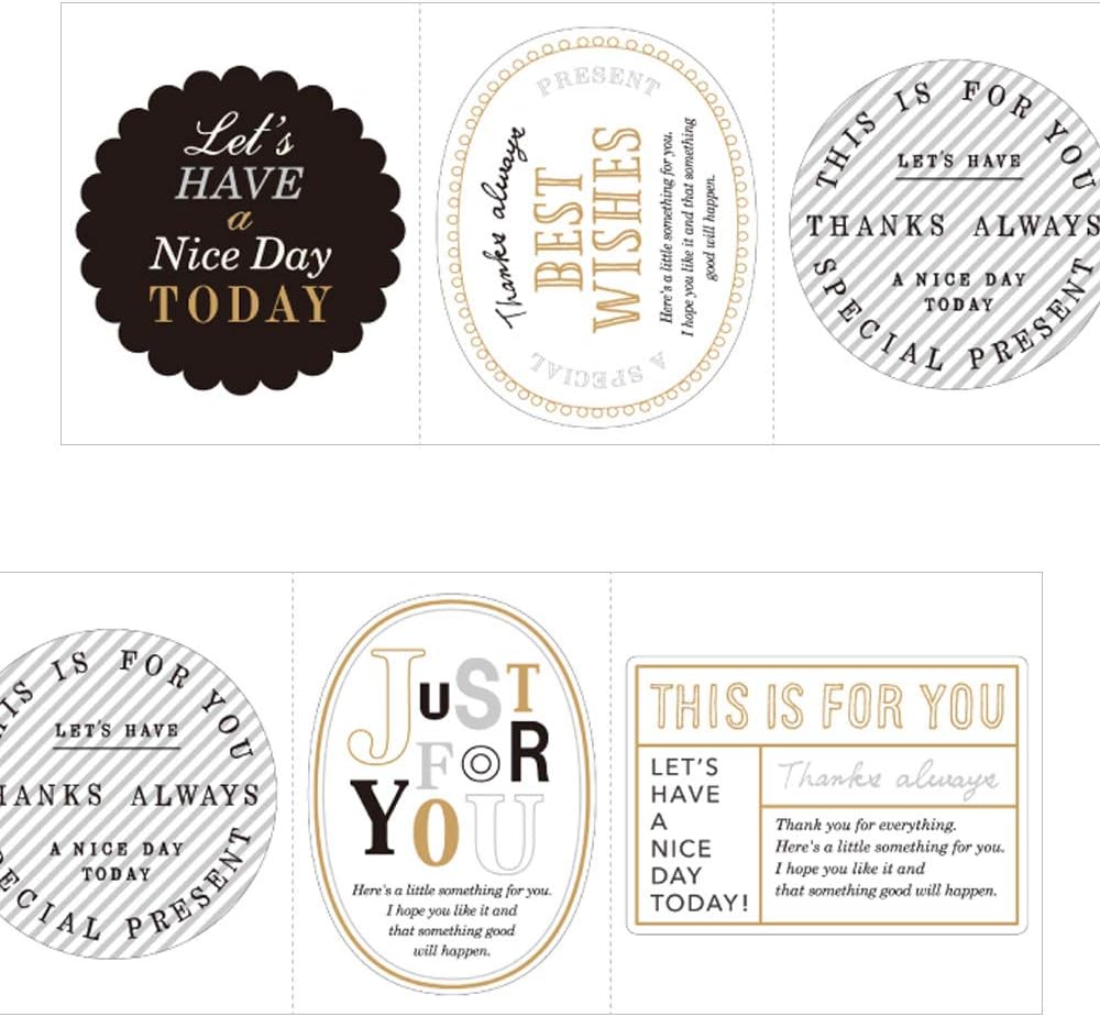Midori 82472006 Roll Stickers, Large, Metallic, Gift Label Pattern