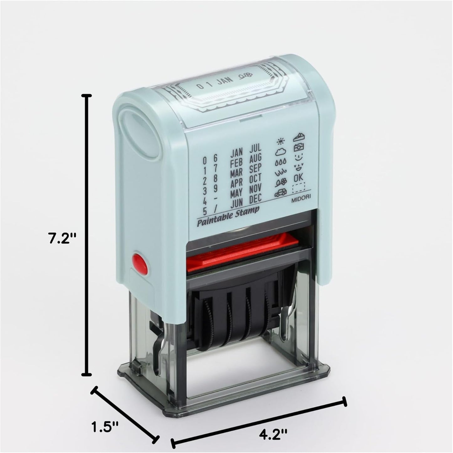 DESIGNPHIL 35454006 Midori, Rotating Stamp, Date, Frame Pattern