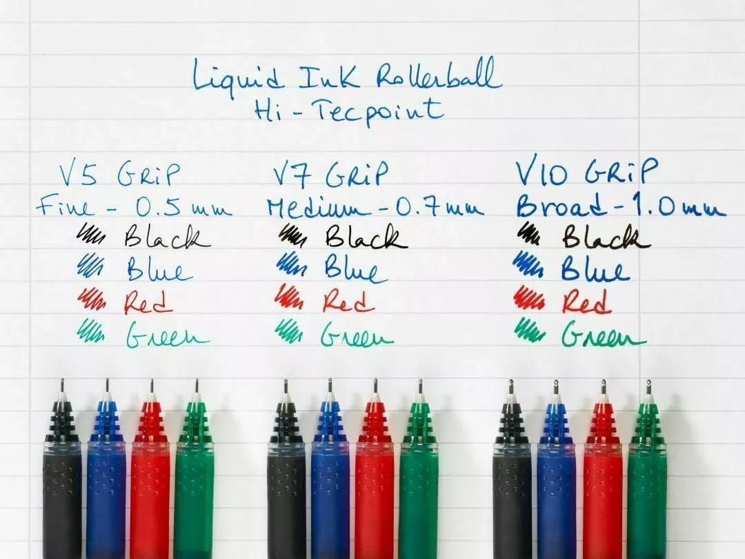 PILOT V5 Grip Liquid Ink Rollerball 0.5 mm Tip (Box of 12) - Black