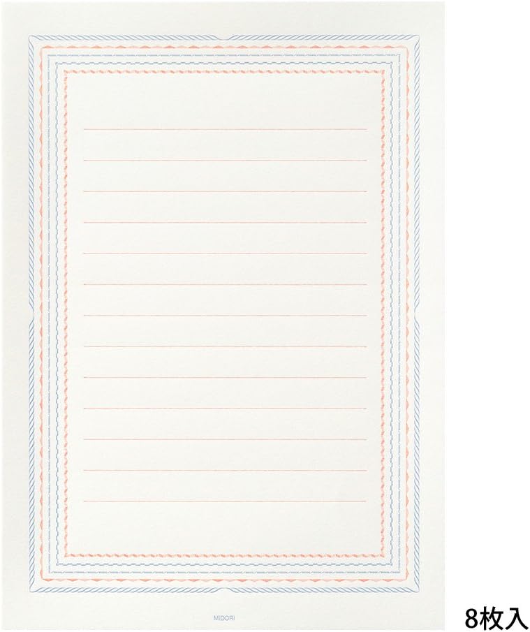 Midori 86463006 Letter Set, Typography, Frame Pattern, Blue