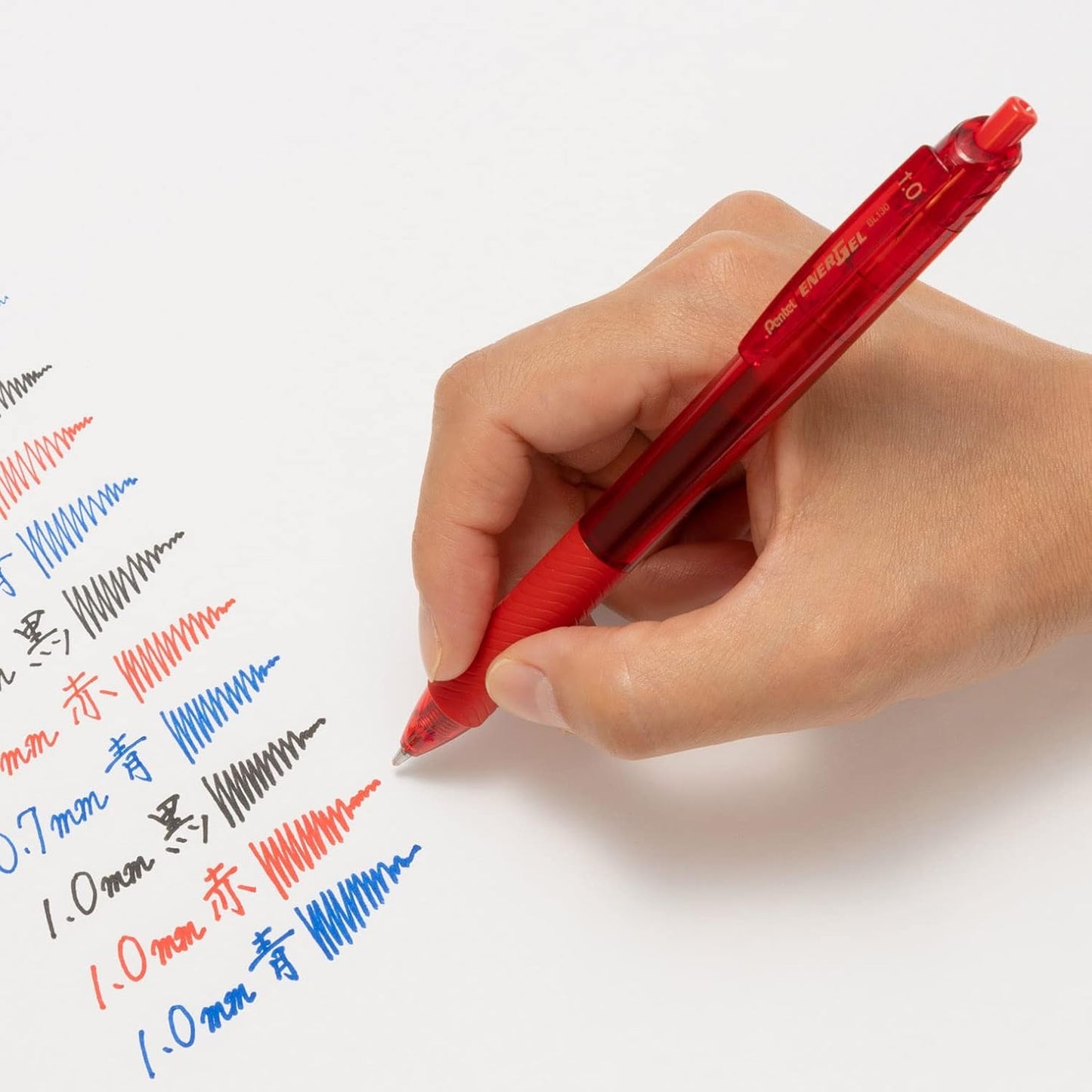Pentel BL130-B EnerGel Ink Ballpoint Pen, S, 0.04 inches (1.0 mm), Red, 10 Pieces
