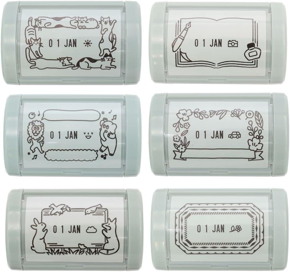 DESIGNPHIL 35457006 Midori, Rotating Stamp, Date, Animal Wipe Pattern