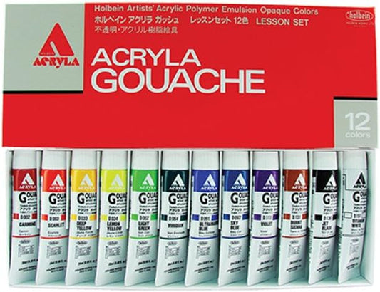 Holbein Acryla Gouache 20ml Lesson Set of 12