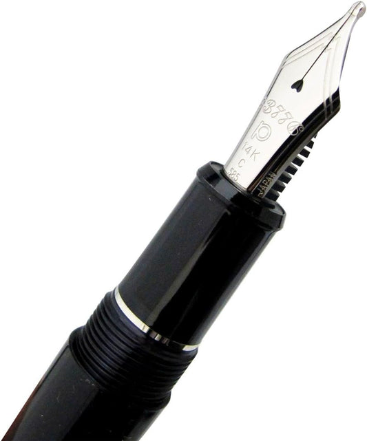 PLATINUM PLATINUM Fountain Pen #3776 Century Rhodium Finish #7-5 Black Diamond Nib Size: BB (Extra Broad) (Black Diamond, Broad Bold)