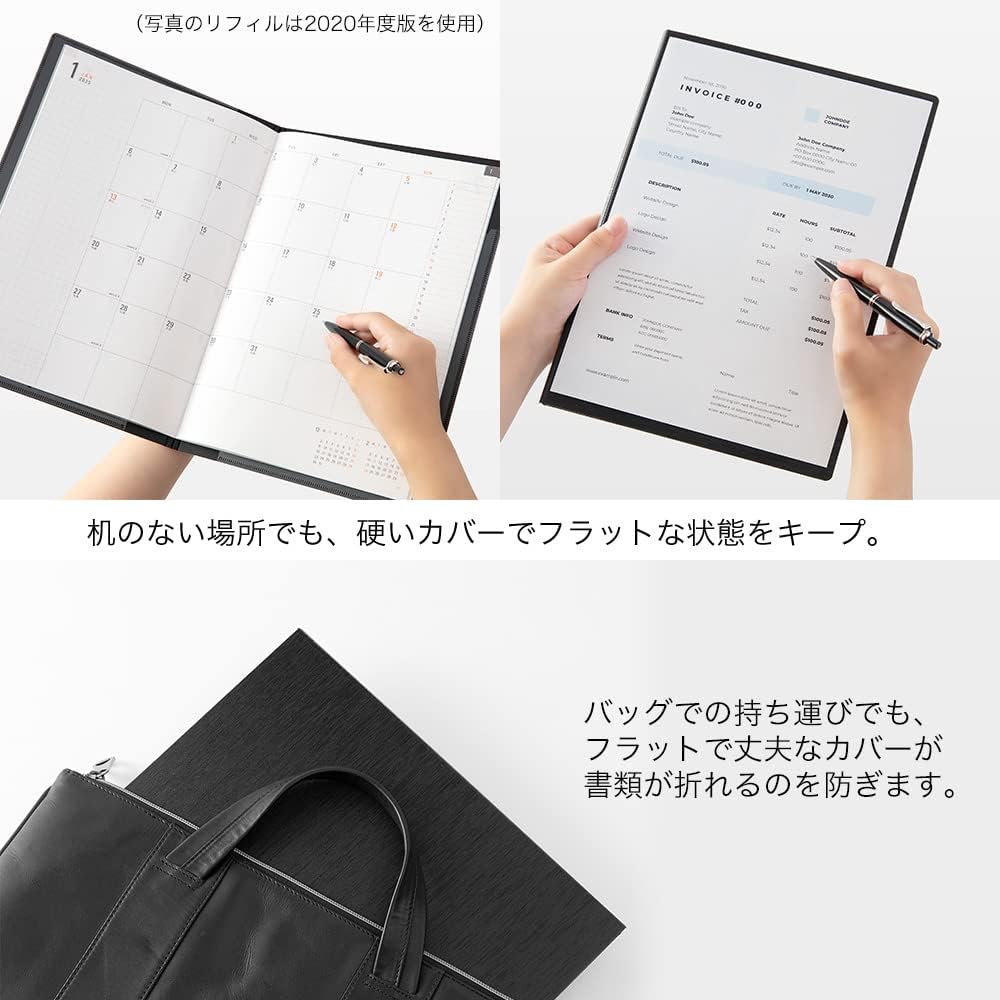 Midori Flat Diary, 2024, A4, Monthly, Black, 22281006 (Begins October 2023)