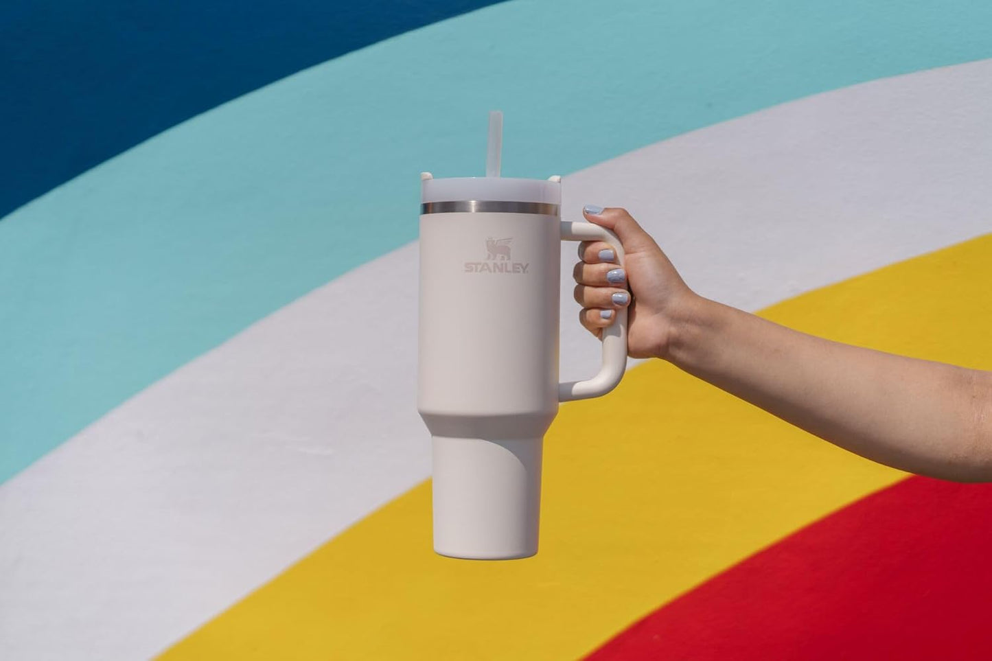 Stanley Quencher H2.0 Tumbler with Handle and Straw 40 oz | Flowstate 3-Position Lid | Cup Holder Compatible for Travel | Insulated Stainless Steel Cup | BPA-Free | Cream 2.0