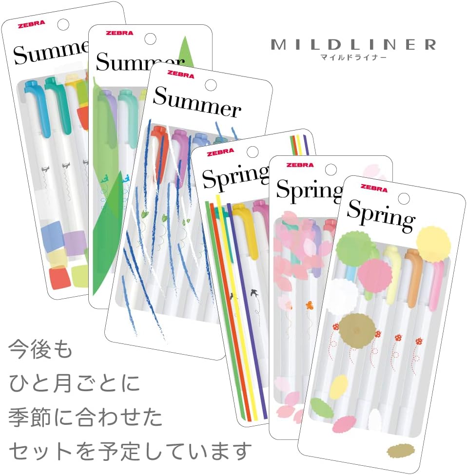 ZEBRA Mildliner WKT5-5C-3A Highlighter, 5 Color Set, Ladybug A