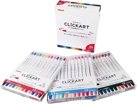 ZEBRA Clickart Water-Based Pen 36 Colors Set, Wyss22-36C