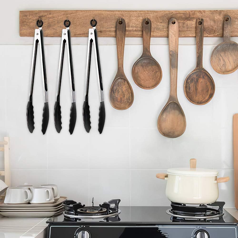 7 Inch Silicone small Tongs Set, mini Kitchen tongs with Silicone Tips Food Tongs Stainless Steel Cooking Tongs for Salad, Grilling, Frying and Cooking (Blue,Green,Red,Purple,Black, 5 Pieces)