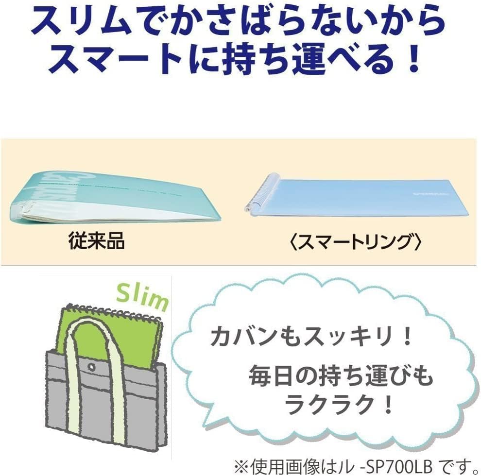 Kokuyo Campus Smart Ring Binders 3 Pack, B5 Light Colors Binder Notebooks, Up to 25 Sheets 26 Holes Slim Binder Folder with 10 Campus Sarasara Loose-leaf Paper Each for Study and Journal, Japan Import