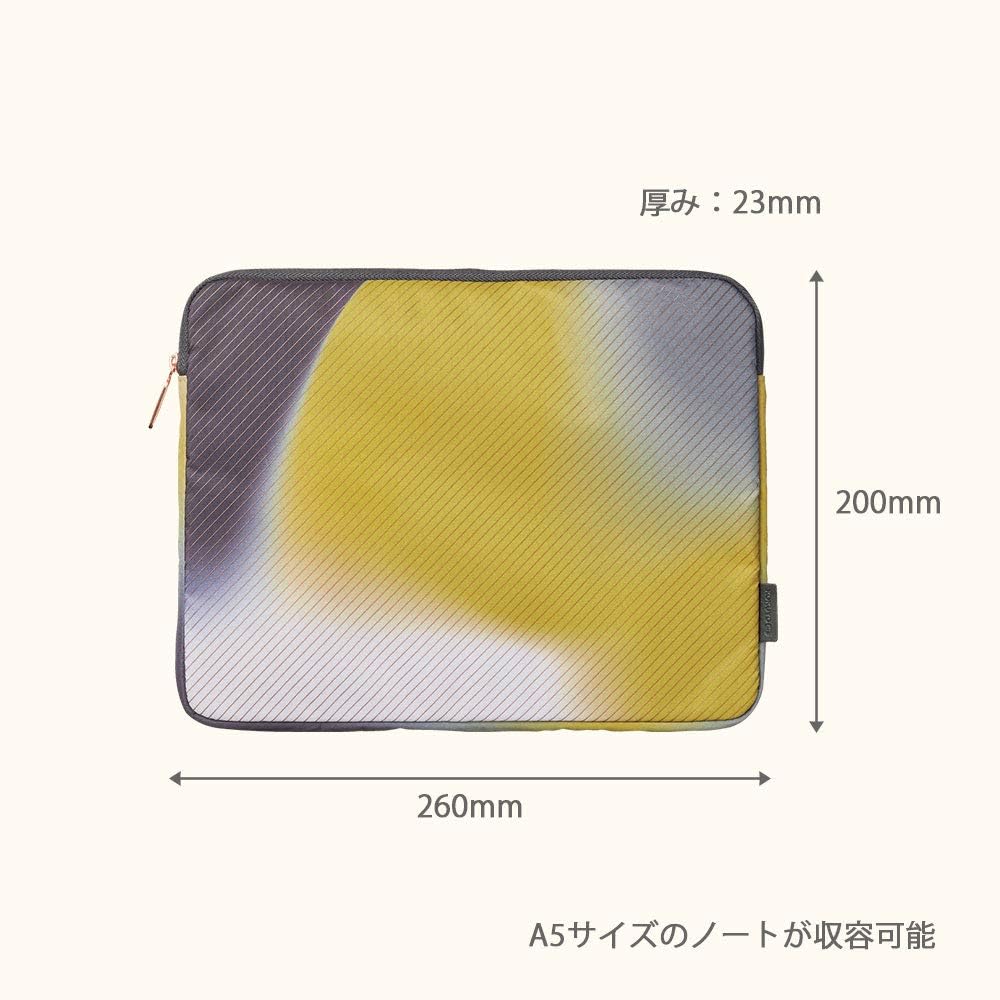 Kokuyo KME-LFPH303YG Flat Pouch, A5 Size, Gradation, Yellow-Green