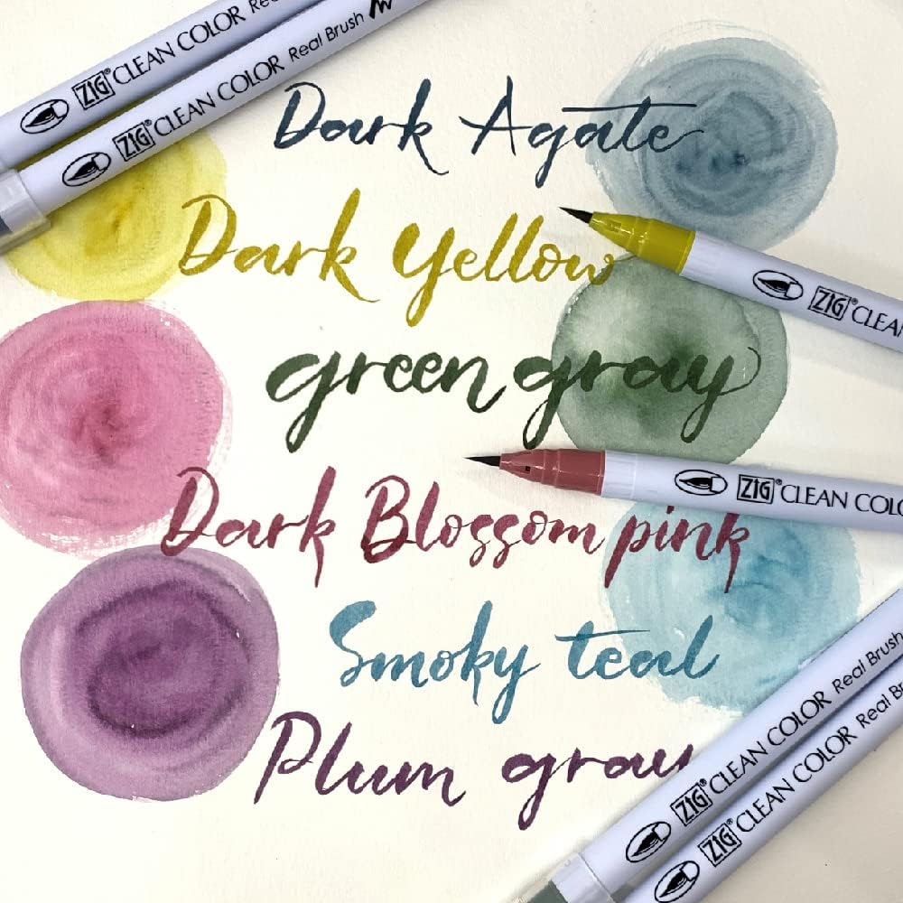 Kuretake ZIG CLEAN COLOR Real Brush 6 colors set Smoky Colors