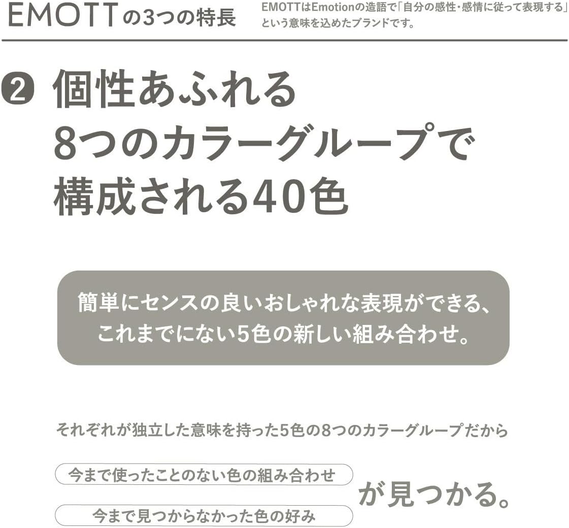 Uni Water Based Pen EMOTT 5 Colors Set No.1Vivid Color, PEM-SY 5C No.1