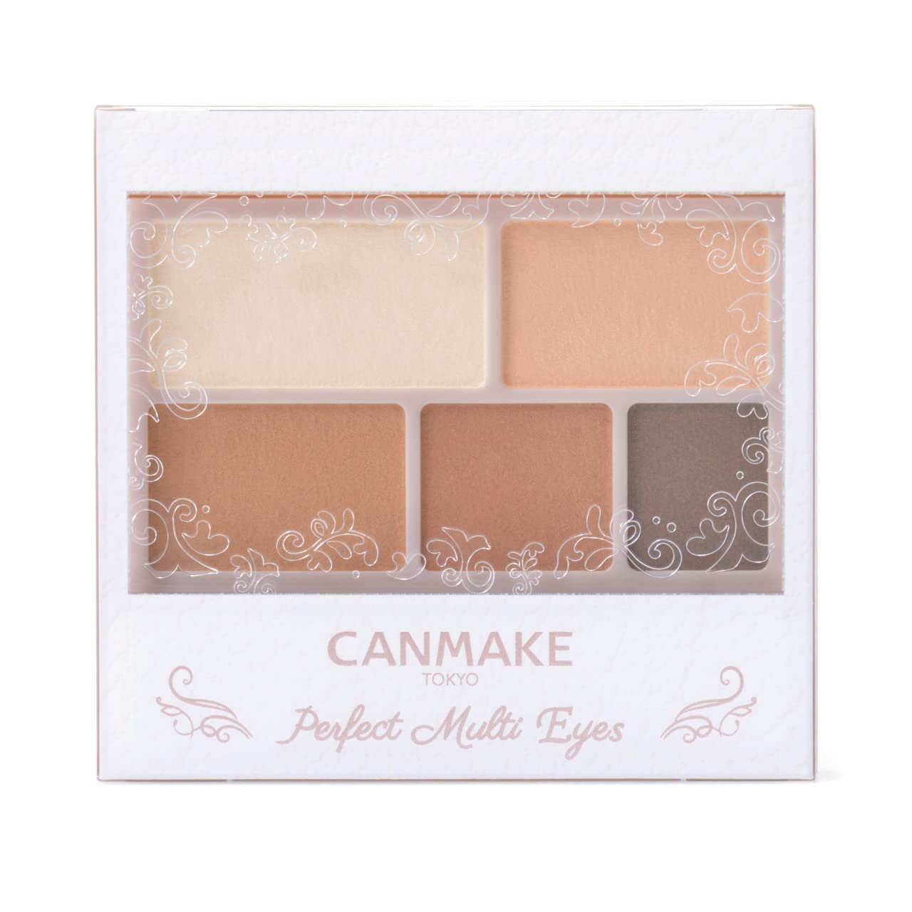 CANMAKE Perfect Multi Eyes, 5-Color Eyeshadow Palette 0.11 oz (3.3 g) (02 Urban Caramel)