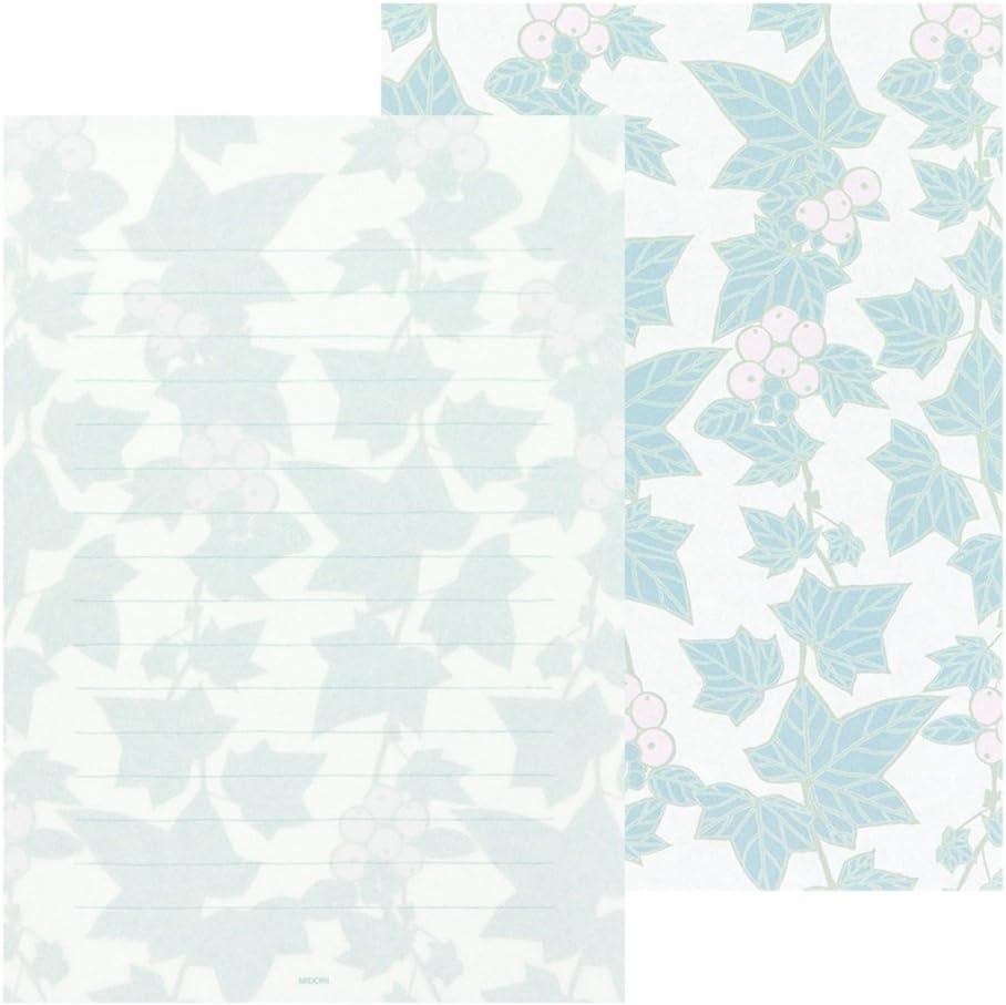 Midori 20489006 Stationery A5, Washi Paper, Ivy Pattern
