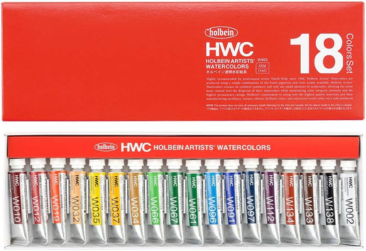 Holbein Artist's Watercolors Set of 18 5ml Tubes W403