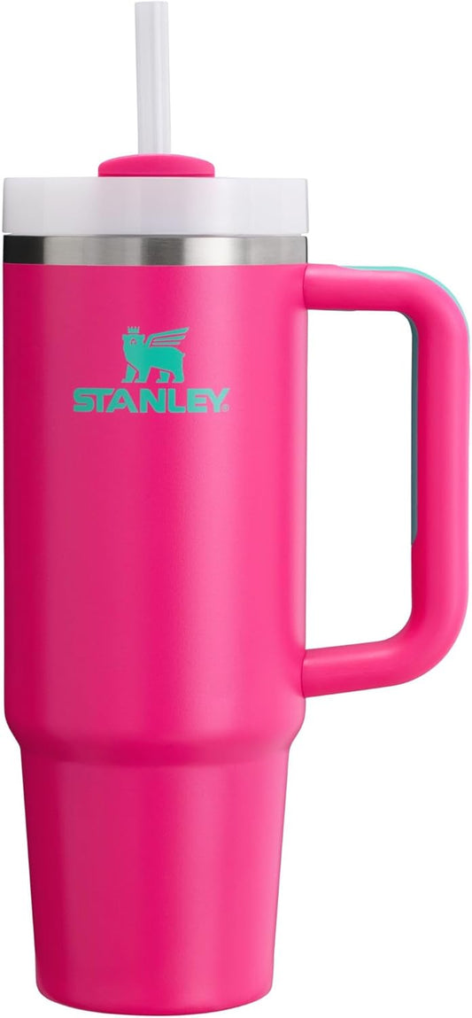 Stanley Quencher H2.0 Tumbler with Handle and Straw 30 oz | Flowstate 3-Position Lid | Cup Holder Compatible for Travel | Insulated Stainless Steel Cup | BPA-Free | Passion Pink