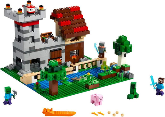 LEGO 21161 Minecraft The Crafting Box 3.0 2in1 Castle Fortress Farm Set with Steve, Alex and Creeper Figures