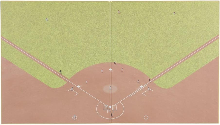 Midori 33166006 Colored Paper, Bi-Fold, Colored Paper, Baseball Field Pattern