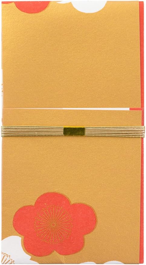 Midori 25365006 Gift Bag, Wedding Gift, Gold Seal, Bootis, Plum Pattern