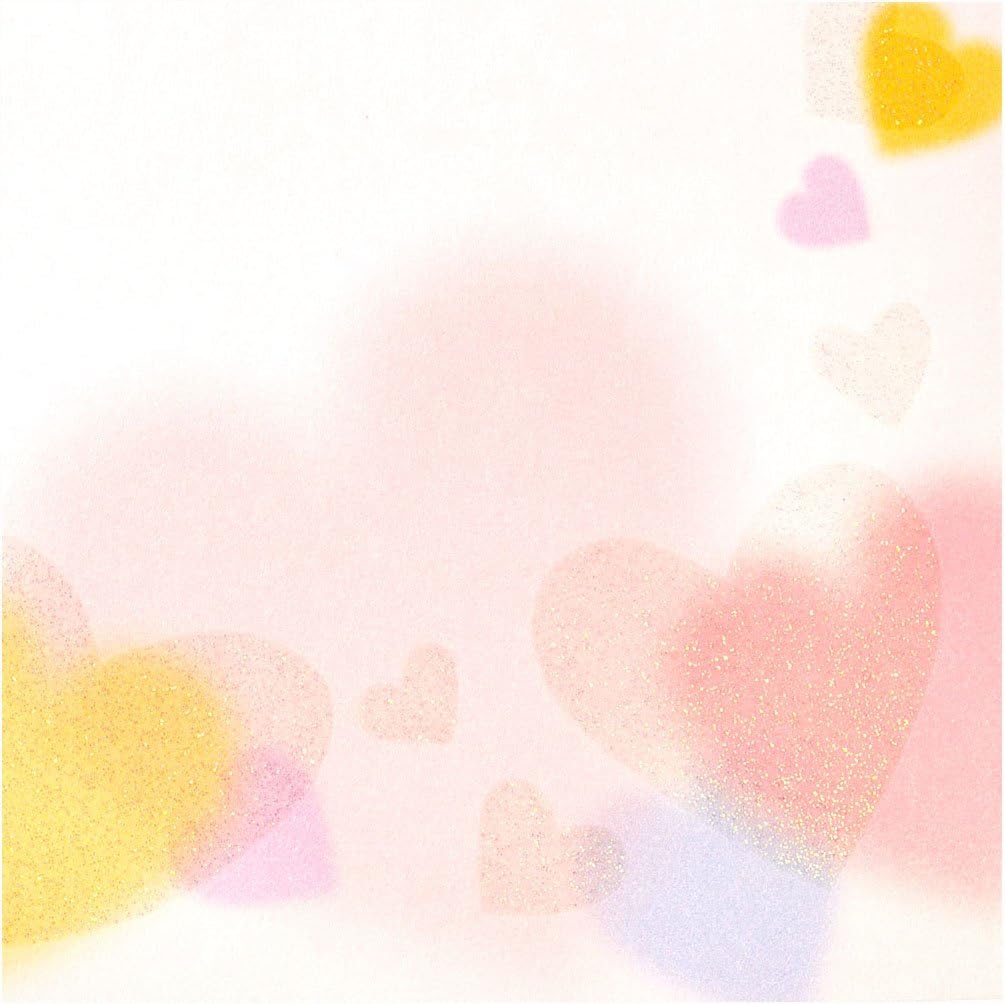 Midori 33115006 Colored Paper, Glitter, Heart Pattern