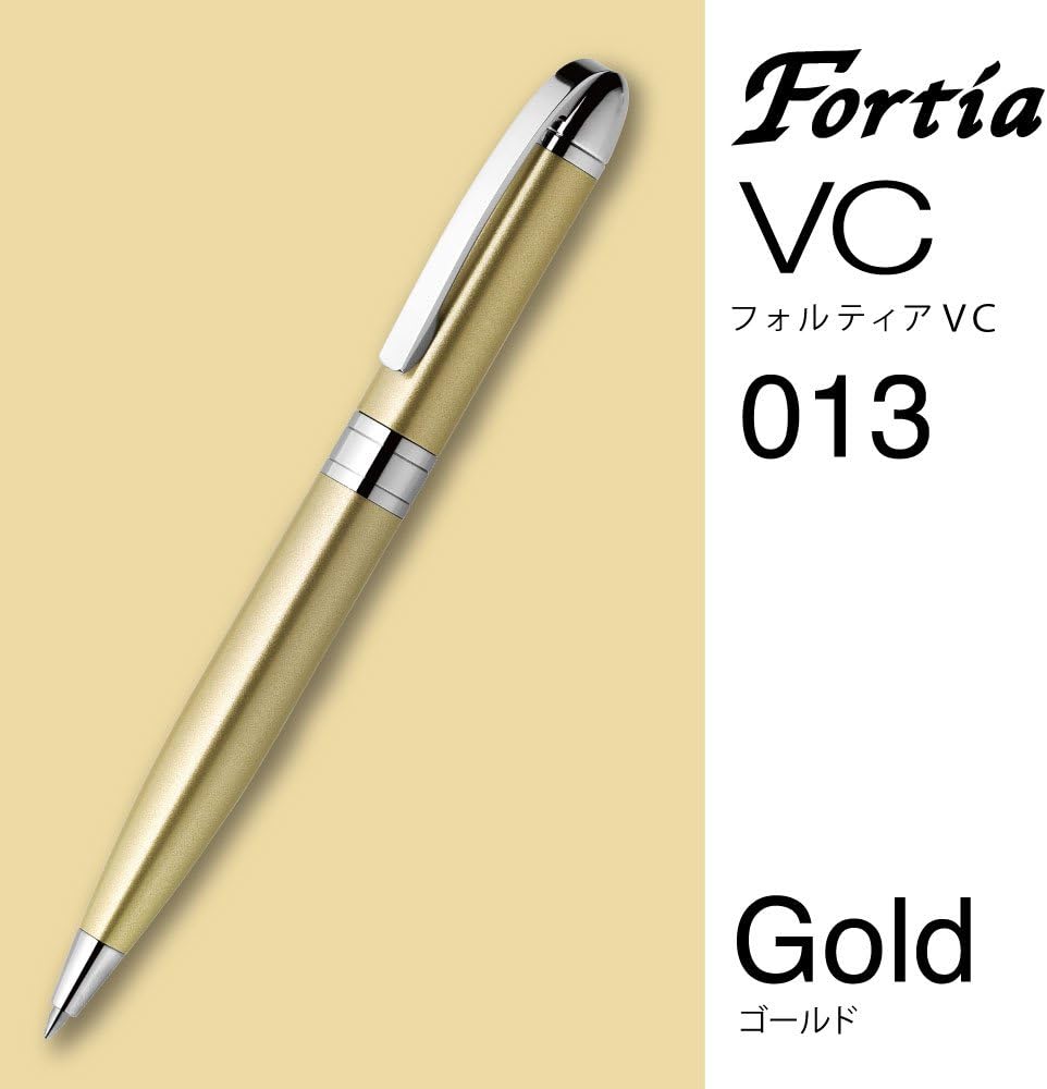 ZEBRA Oil Based Ink Ballpoint Pen, Fortia VC, Black Ink, Gold Body - BA93-GO