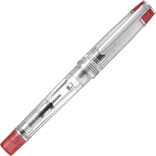 PILOT Prera Iro-Ai Medium-Nib Fountain Pen, Transparent Red Body (FPRN-350R-TRM)