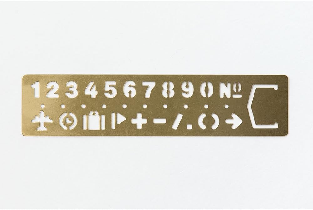 Midori Brass Template Bookmark, Number (42168006)