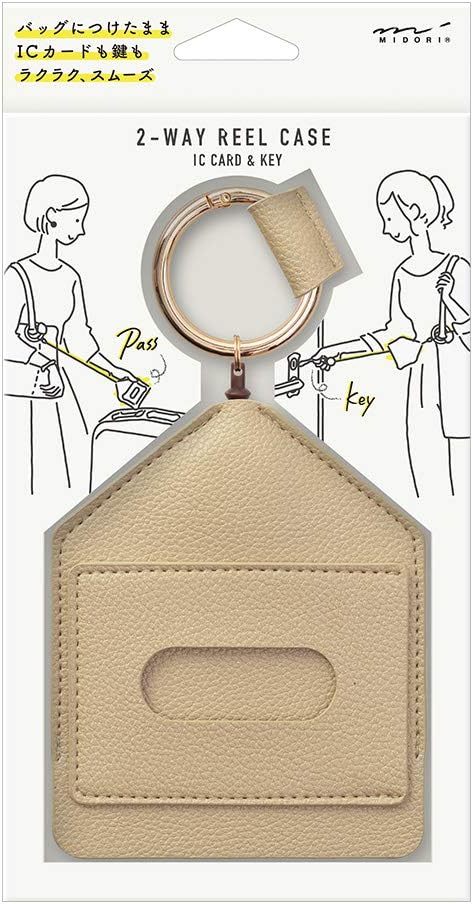 DESIGNPHIL 57462006 MIDORI Pass Case, Key & Pass Case, 2-Way Reel Included, Gold
