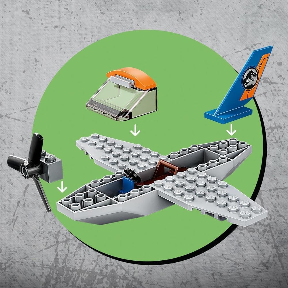 LEGO 75942 Jurassic World 4+ Velociraptor: Biplane Rescue Mission Dino Toys for Preschool Kids