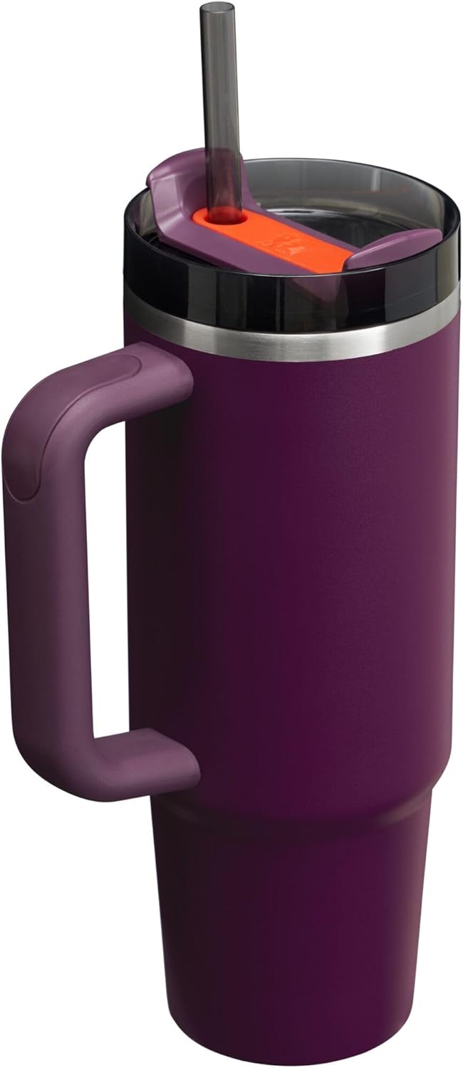 Stanley Quencher H2.0 Tumbler with Handle and Straw 30 oz | Flowstate 3-Position Lid | Cup Holder Compatible for Travel | Insulated Stainless Steel Cup | BPA-Free | Plum