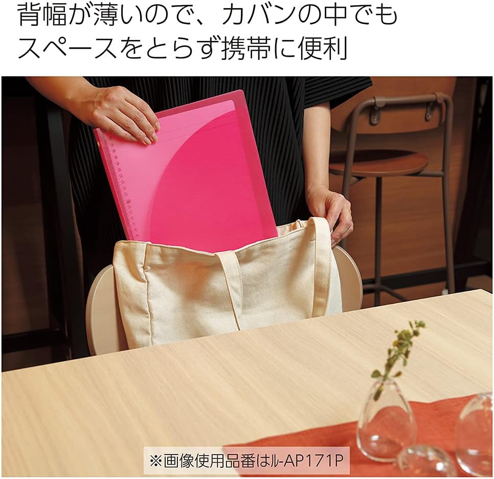 Kokuyo Campus Slide Binder, Adapt Slim, Double Pockets, A4, 30 Holes, Up to 65 Sheets, Transparent, Japan Import (RU-AP171T)