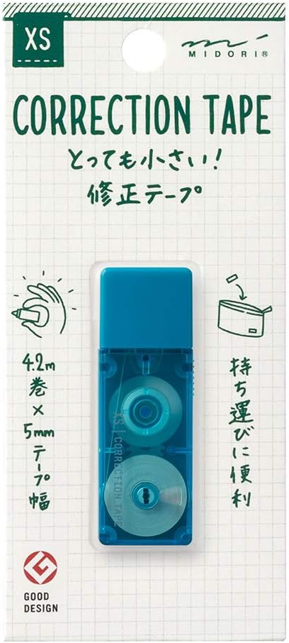 Midori Correction Tape, XS Series, Blue (35265006)