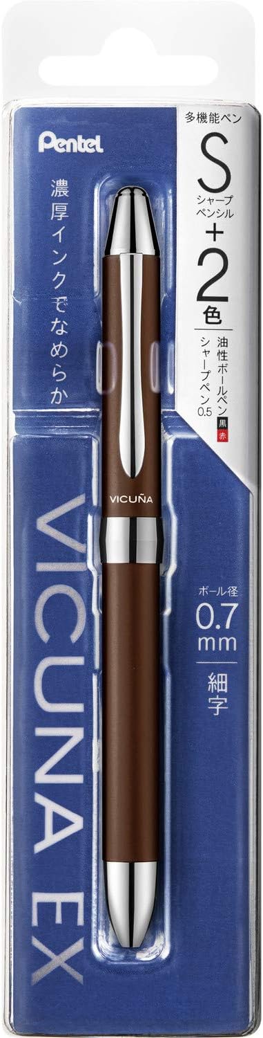 Pentel XBXW1575E Vicuña EX Multifunction Ballpoint Pen, Sepia