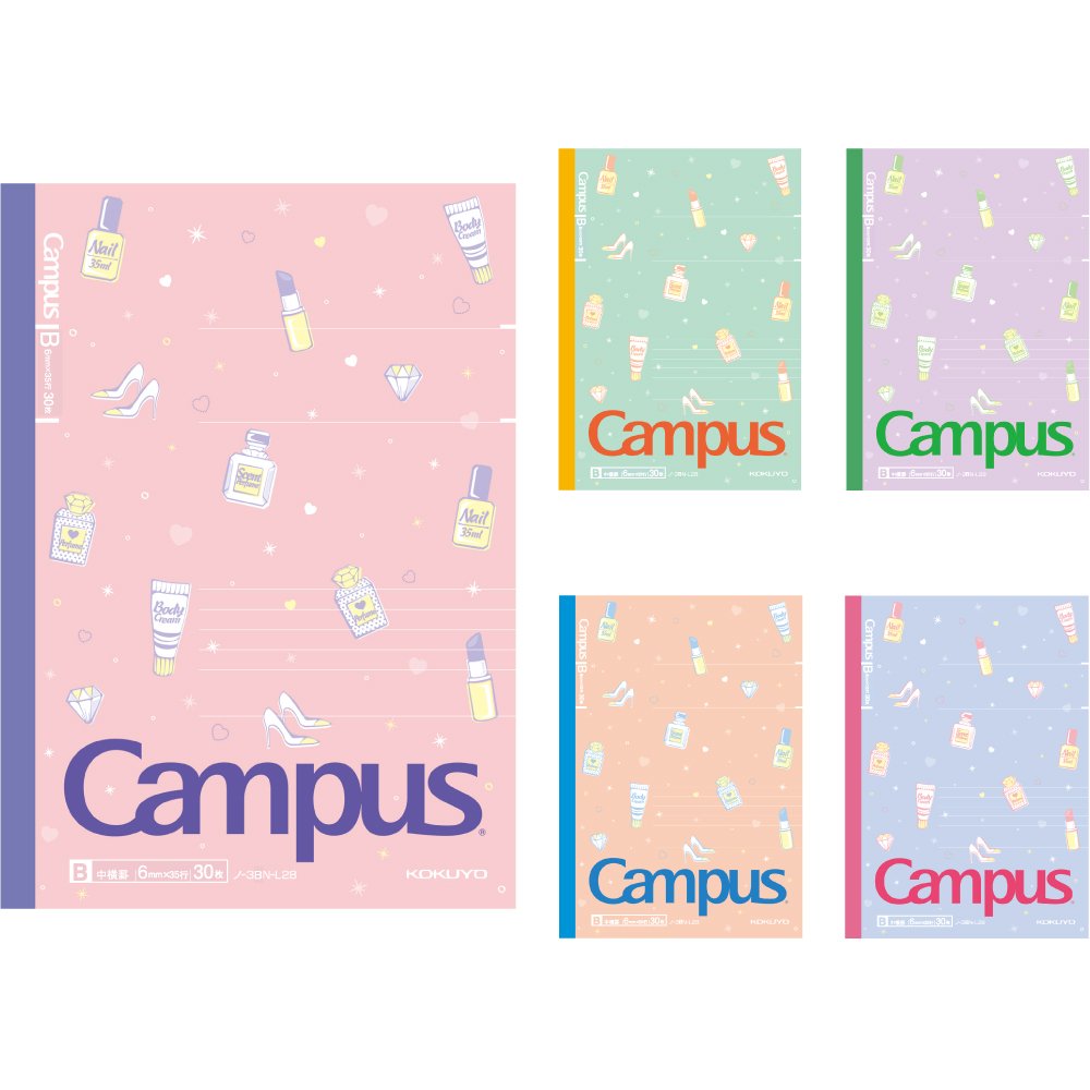 Kokuyo limited campus notebook five books B ruled Cosmetics Charm Roh -3BN-L28X5