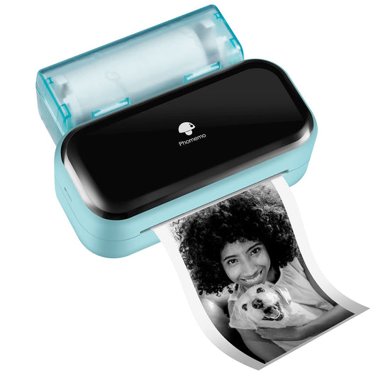 Phomemo M03 Sticky Note Printer-Bluetooth Thermal Printer Mini Printer Portable Printer Mobile Printer,Compatible with 53mm(2 inch)/80mm(3 inch) Thermal Paper, Great for memo, Journal & Plan, Green