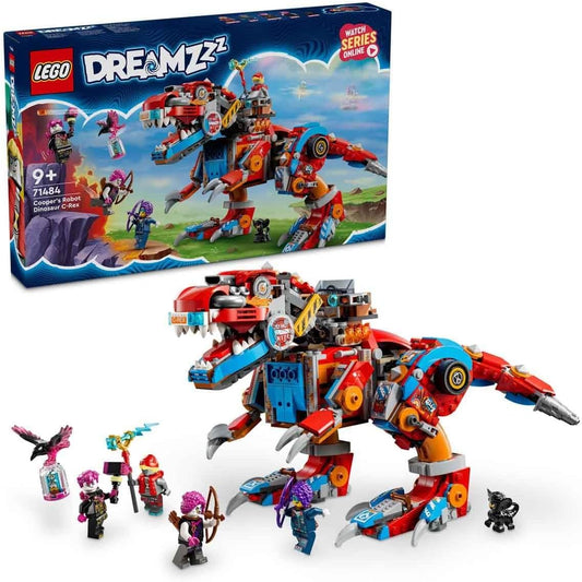 LEGO DREAMZzz Dinosaur Robot C-Rex Cooper Pterodactyl Rebuildable Toy, Articulated T. Rex Figure and 4 Minifigures, Gift for Boys and Girls Ages 9 and Up 71484