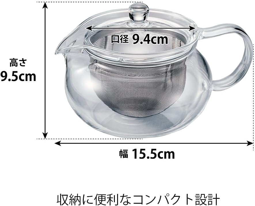 Hario ChaCha Kyusu "Maru" Tea Pot, 450ml