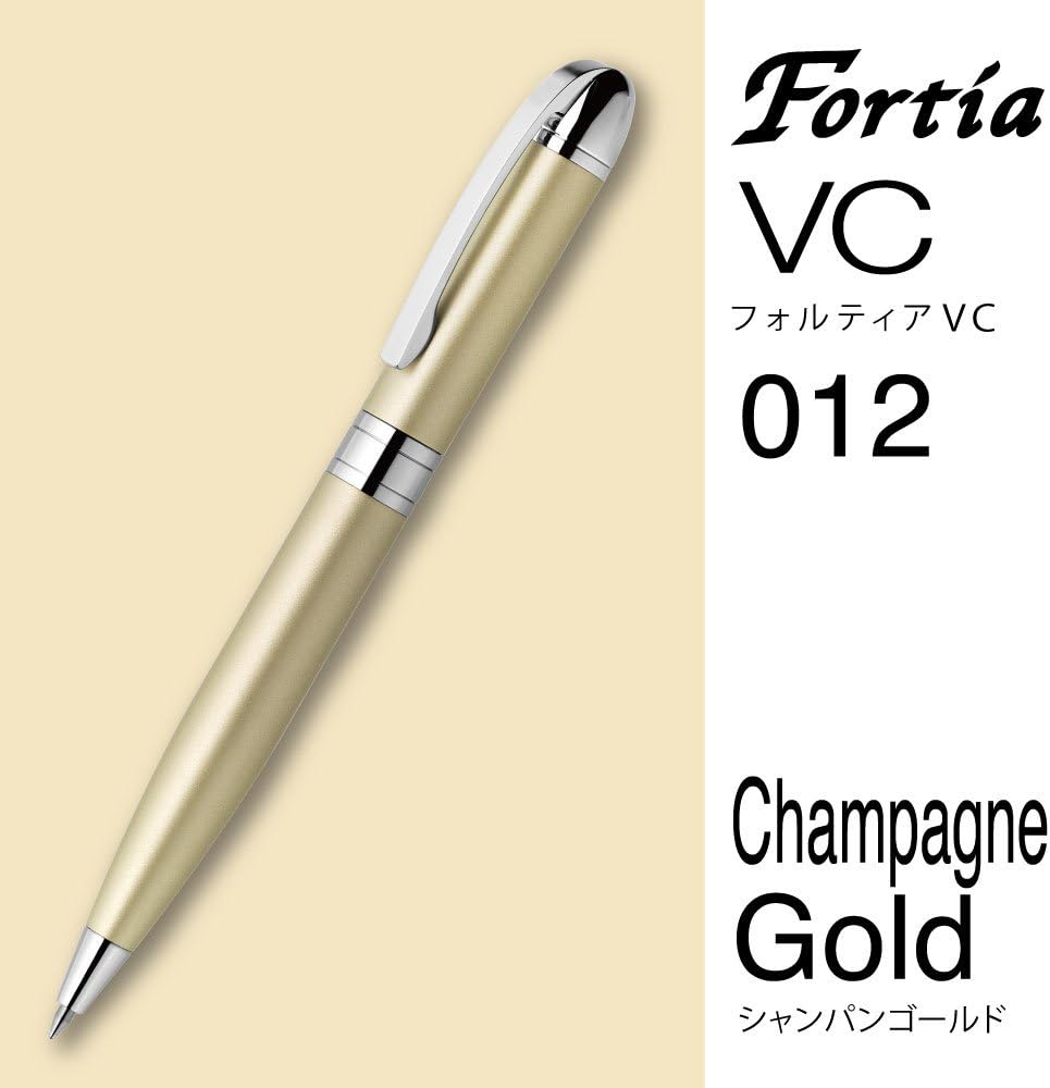 ZEBRA Oil Based Ink Ballpoint Pen, Fortia VC, Black Ink, Champagne Gold Body - BA93-CGO