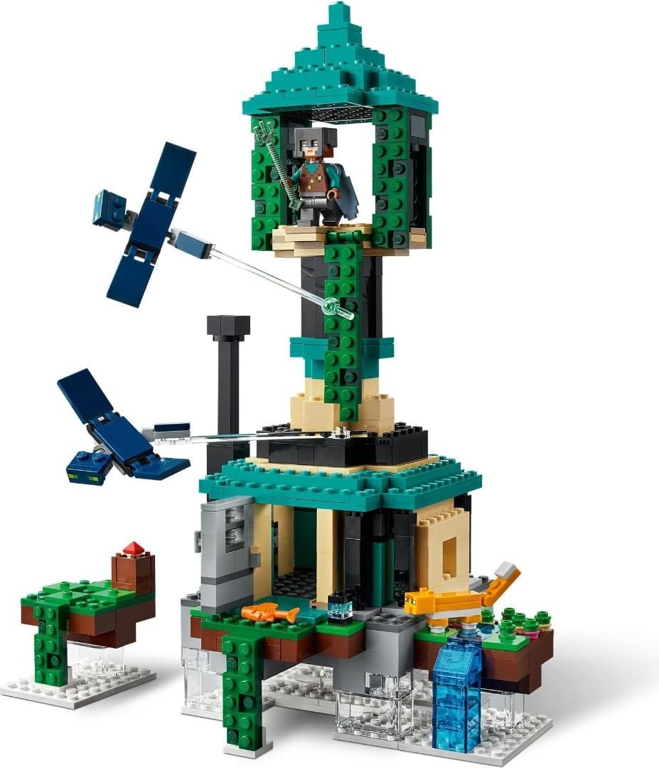 LEGO 21173 Minecraft Tower of The Sky Toy for Boys and Girls with PILOT Figures, Cat and 2 Flying Phantoms