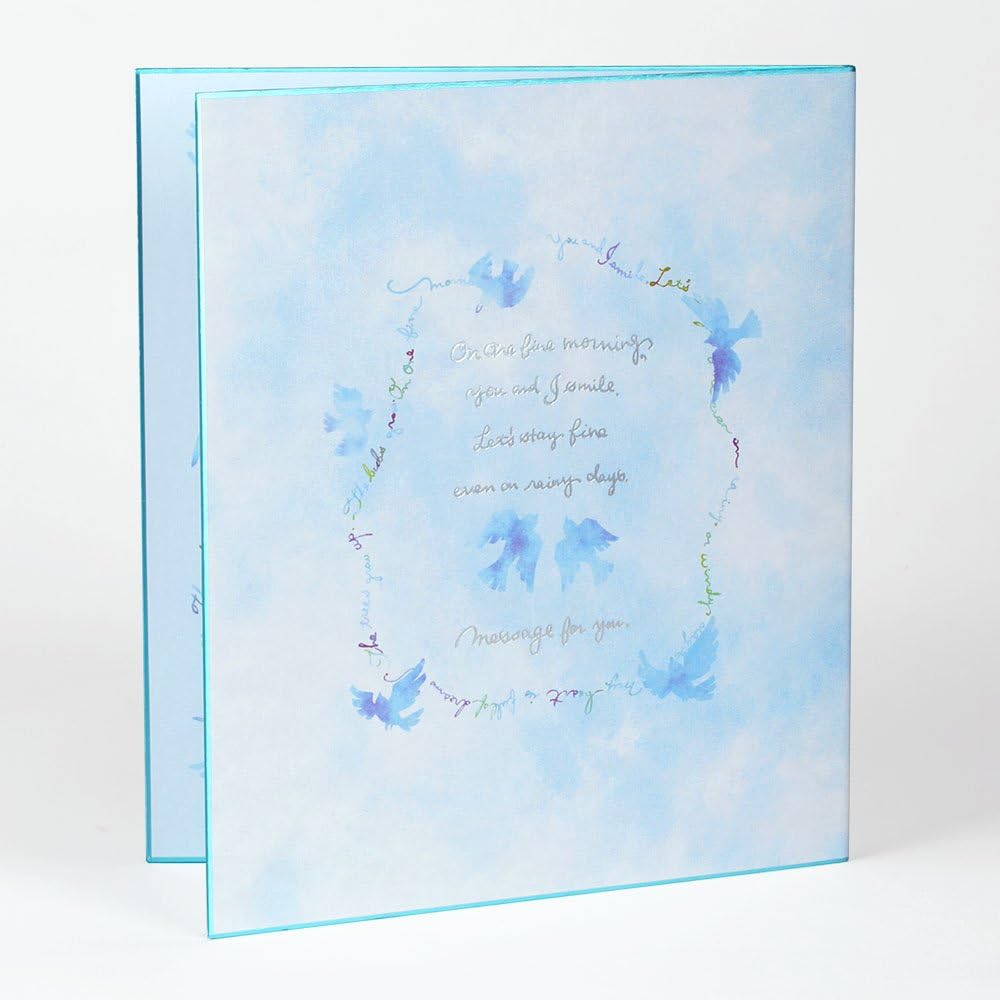 Midori 33139006 Colored Paper, Colored Paper, Bi-Fold, Blue Bird Pattern