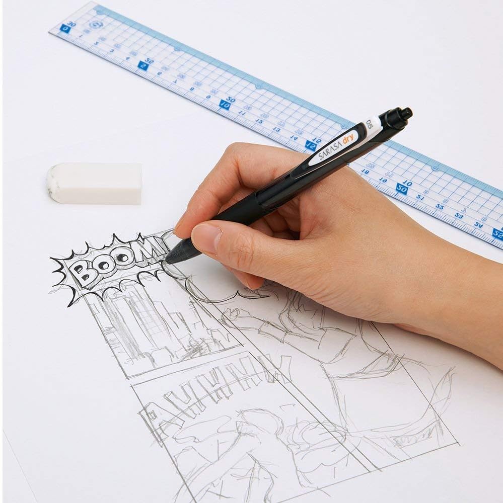 Smooth Writing Gel Pen 0.4mm - Zebra Sarasa Clip Blue Pen - Fast Drying Smooth Ink - Office Journaling and Study Use