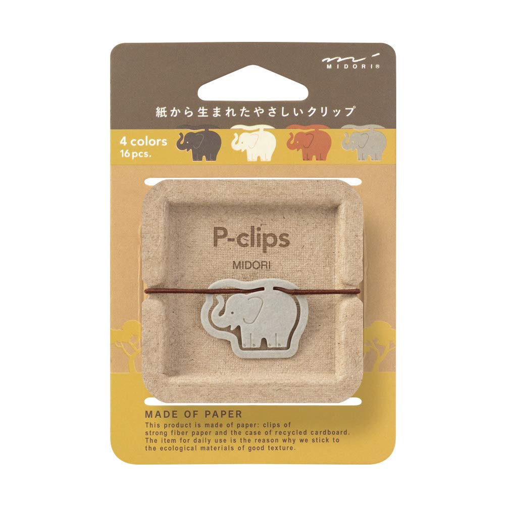 Midori 43398006 Peace Clips Elephant Pattern
