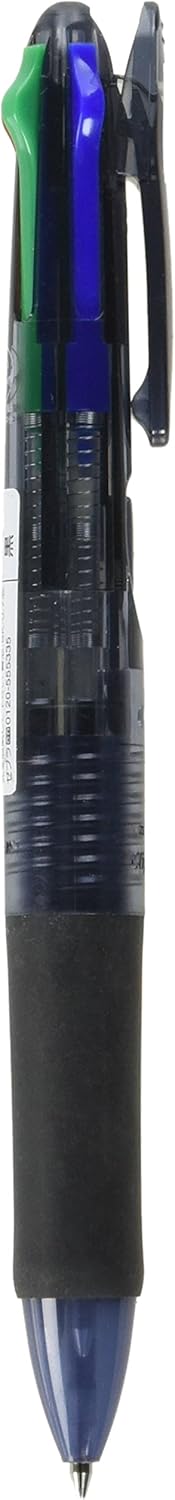 ZEBRA Clip-On G Series 4 Color Ballpoint Multi Pen - 0.7 mm - Black Body (B4A3-BK)